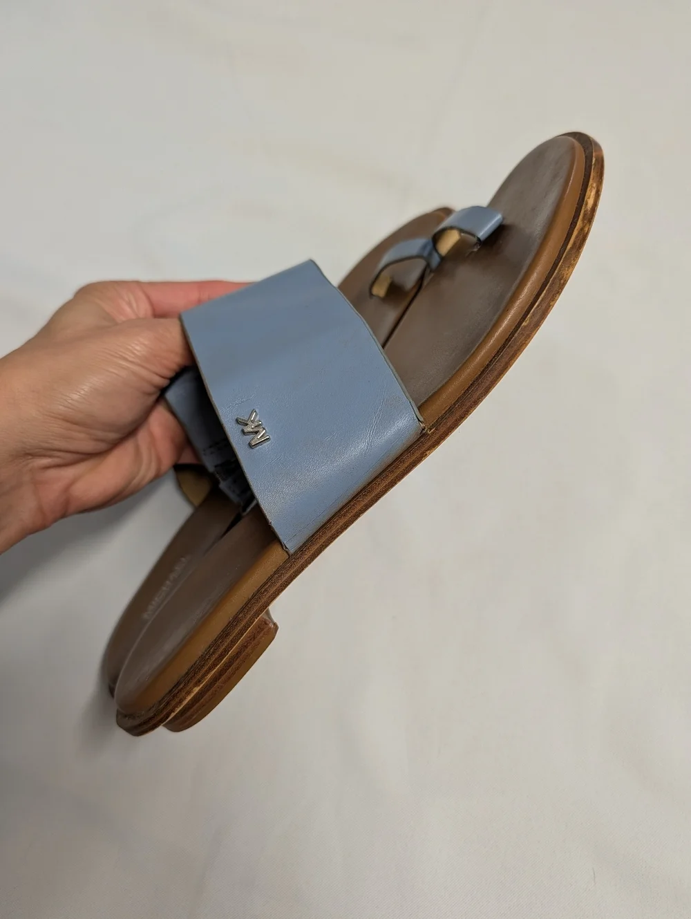 Michael Kors August Blue Slide Sandals for Women Size 10